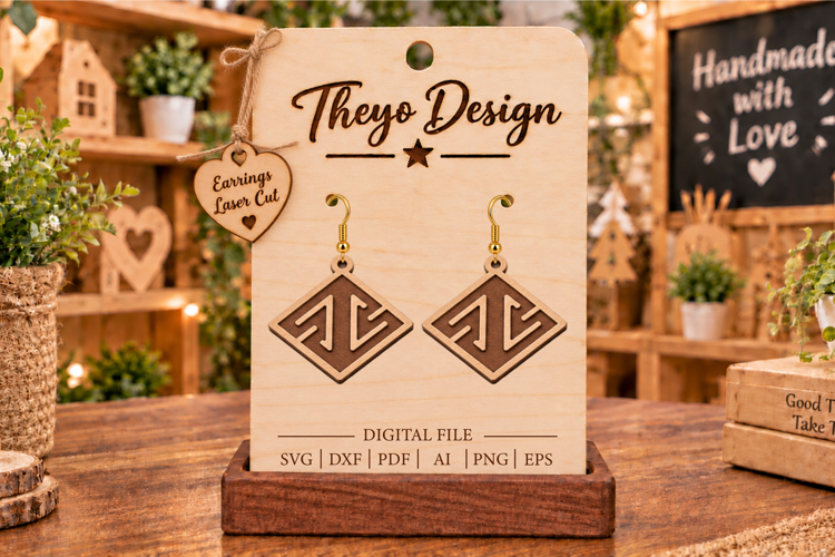 Earrings Laser Cut | Wooden Earrings Laser cut