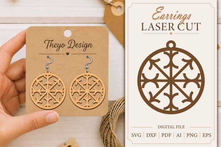 Earrings Laser Cut |Wooden Earrings Laser cut