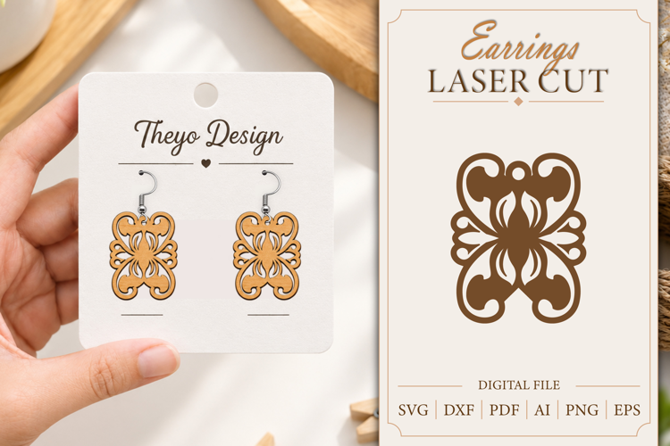 Earrings Laser Cut | Wooden Earrings Laser cut