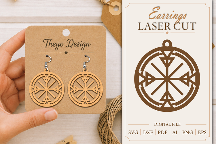 Earrings Laser Cut |Wooden Earrings Laser cut