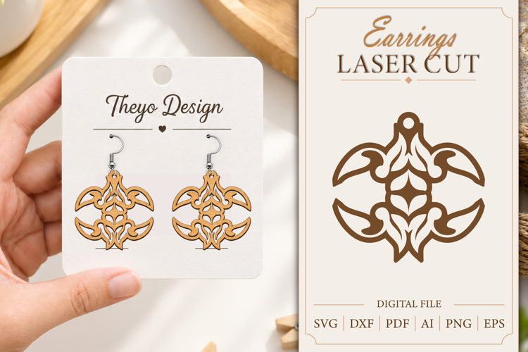Earrings Laser Cut | Wooden Earrings Laser cut