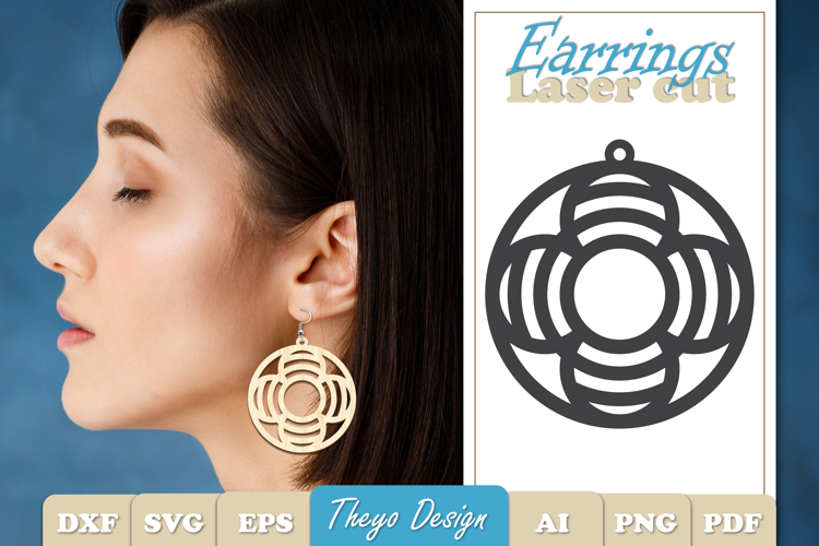 Earrings Laser Cut | Earrings Design SVG