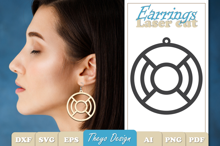Earrings Laser Cut | Earrings Design SVG
