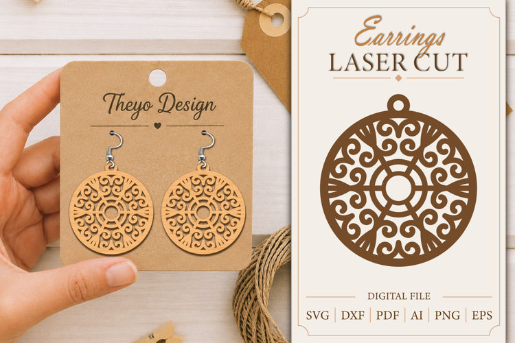 Earrings Laser Cut | Wooden Earrings Laser cut