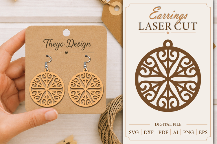 Earrings Laser Cut | Wooden Earrings Laser cut