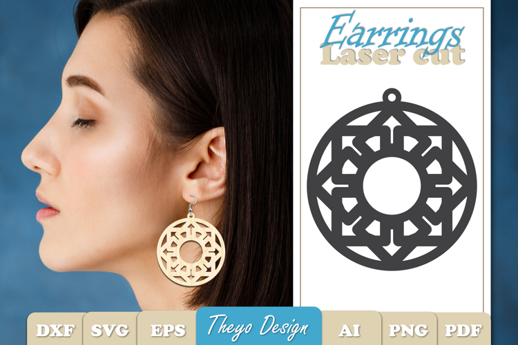 Earrings Laser Cut | Earrings Design SVG