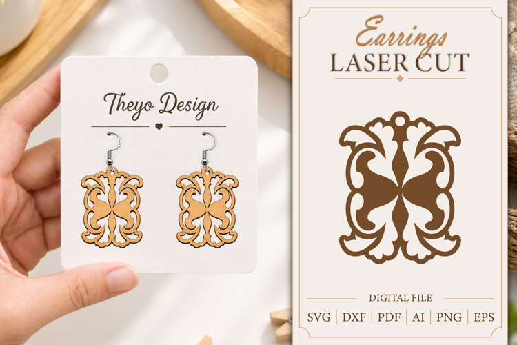 Earrings Laser Cut | Wooden Earrings Laser cut