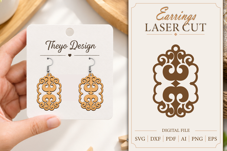 Earrings Laser Cut | Wooden Earrings Laser cut