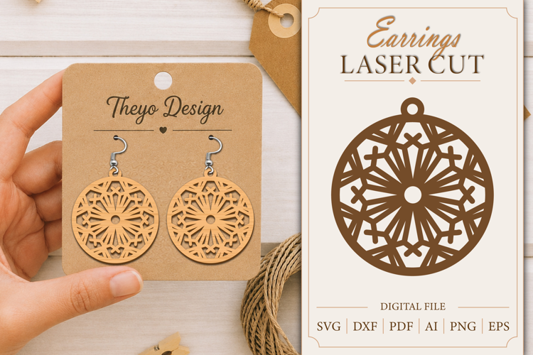 Earrings Laser Cut |Wooden Earrings Laser cut