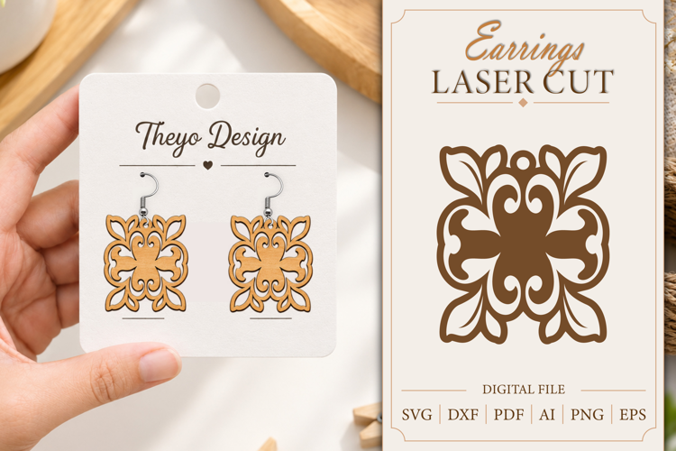 Earrings Laser Cut | Wooden Earrings Laser cut