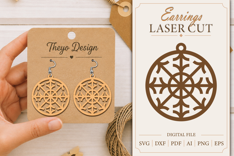 Earrings Laser Cut |Wooden Earrings Laser cut