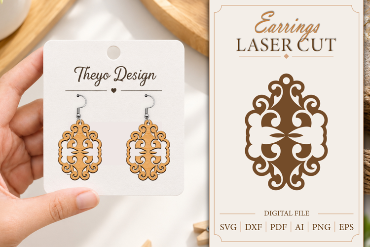 Earrings Laser Cut | Wooden Earrings Laser cut
