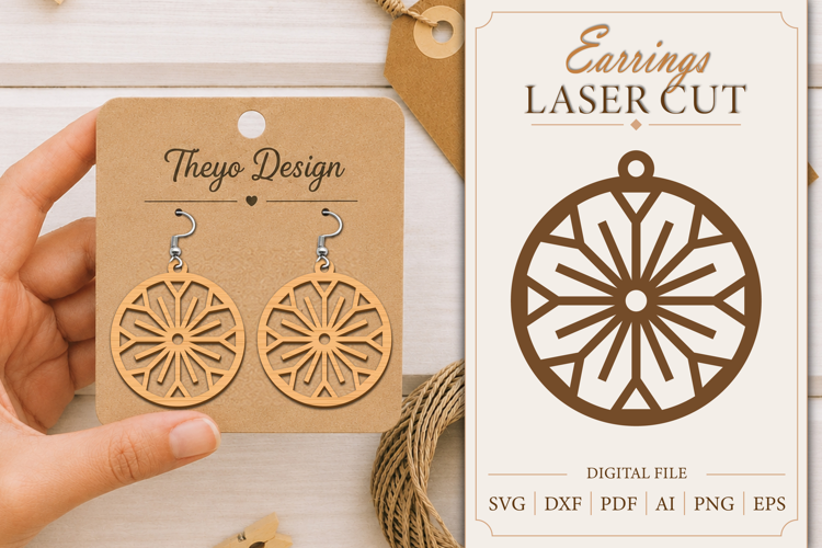 Earrings Laser Cut |Wooden Earrings Laser cut