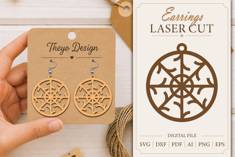 Earrings Laser Cut |Wooden Earrings Laser cut