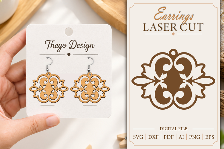 Earrings Laser Cut | Wooden Earrings Laser cut