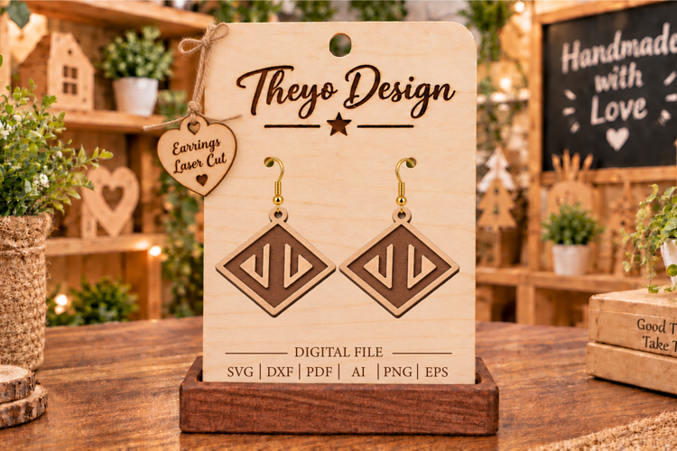 Earrings Laser Cut | Wooden Earrings Laser cut
