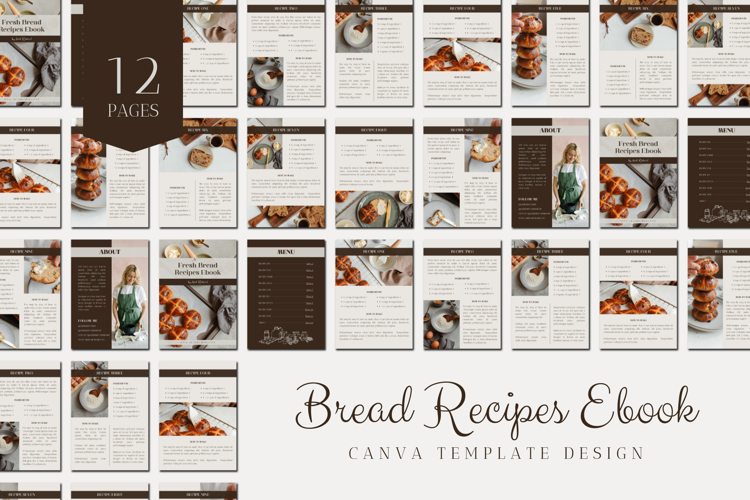 Recipe Ebook Design for Professional Bakers | Canva Template