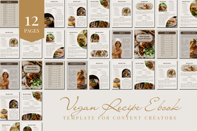 Recipe Ebook for Vegan Content Creators | Canva Template