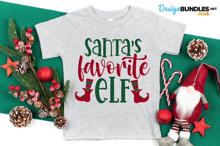 Santas Favorite Little Elf, Christmas Quote Svg, Santa Svg
