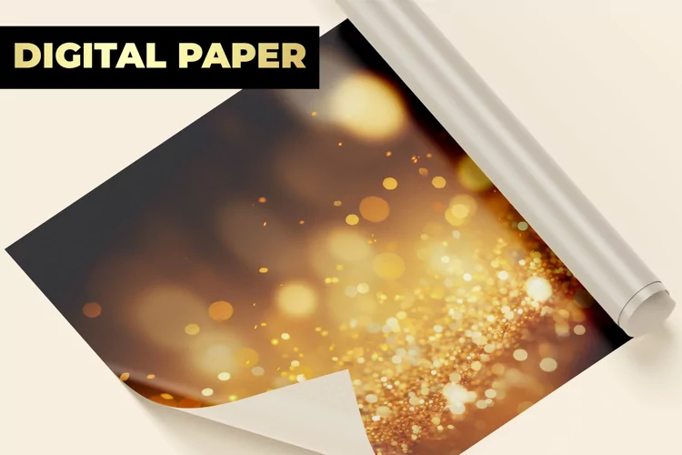 Golden Glitter Digital Paper