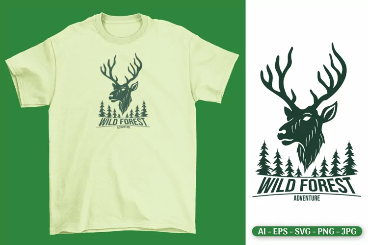 Wild Deer Forest SVG