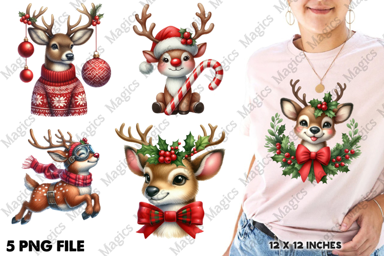 Funny Christmas Reindeer Clipart