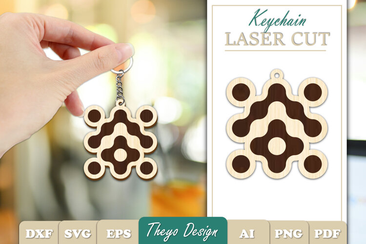 Metaball Keychain Laser cut | Keychain SVG example image 1