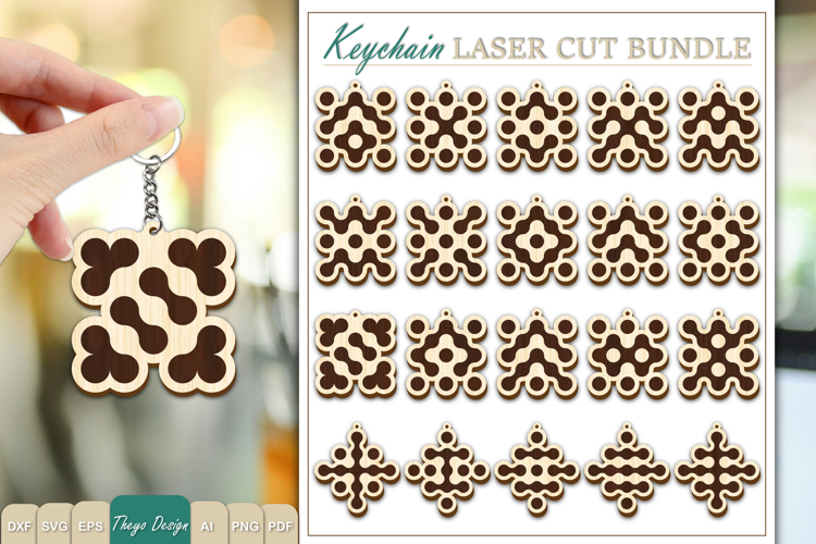 Metaball Keychain Laser cut | Keychain SVG Bundle