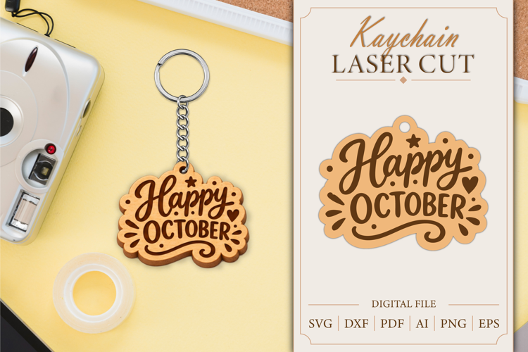 Keychain Birth Month Laser Cut | Wooden Kaychain SVG