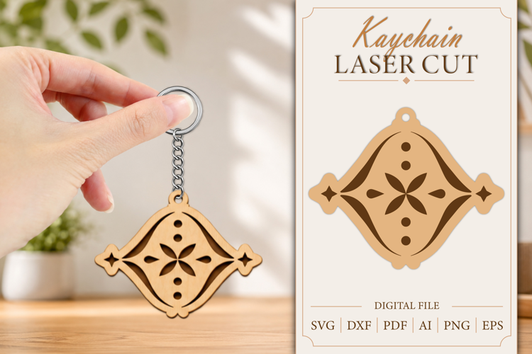 Keychain Laser Cut | Wooden Kaychain SVG