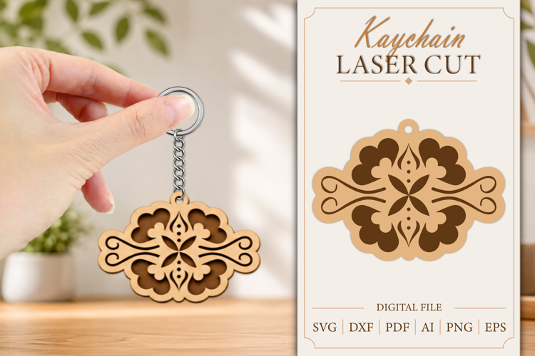 Keychain Laser Cut | Wooden Kaychain SVG
