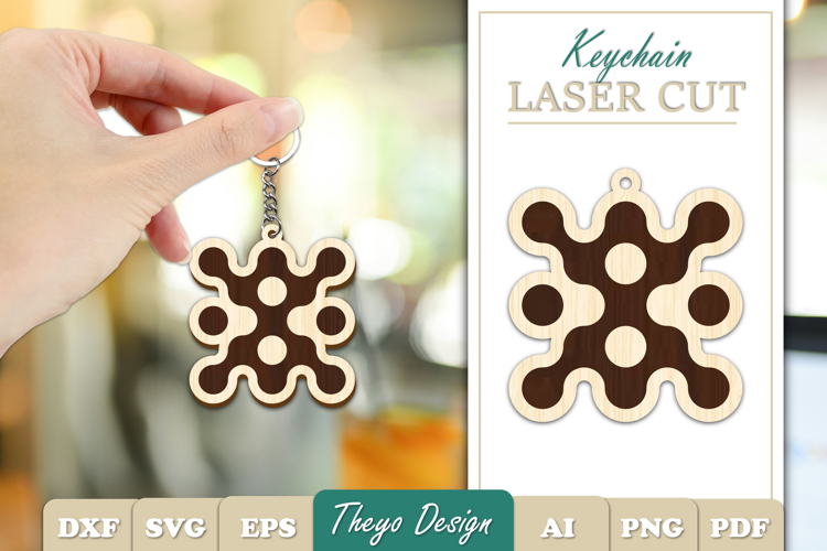 Metaball Keychain Laser cut | Keychain SVG