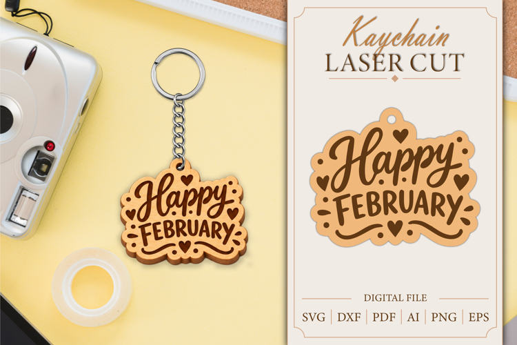 Keychain Birth Month Laser Cut | Wooden Kaychain SVG