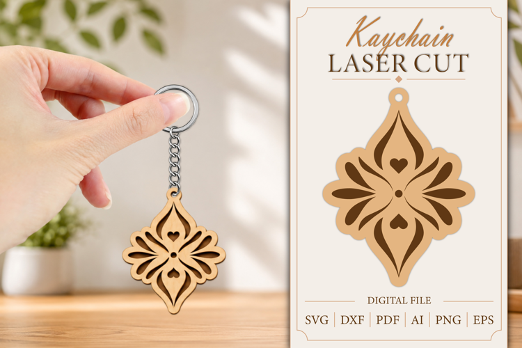 Keychain Laser Cut | Wooden Kaychain SVG