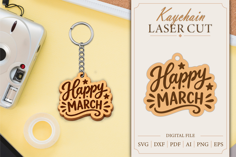 Keychain Birth Month Laser Cut | Wooden Kaychain SVG