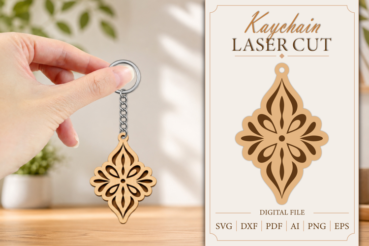 Keychain Laser Cut | Wooden Kaychain SVG