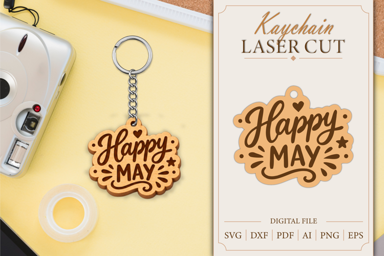 Keychain Birth Month Laser Cut | Wooden Kaychain SVG