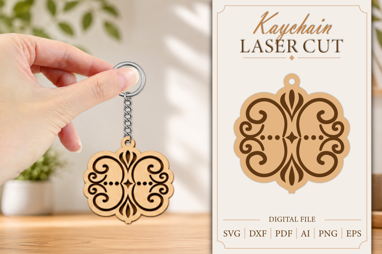 Keychain Laser Cut | Wooden Kaychain SVG