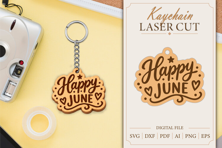 Keychain Birth Month Laser Cut | Wooden Kaychain SVG example image 1