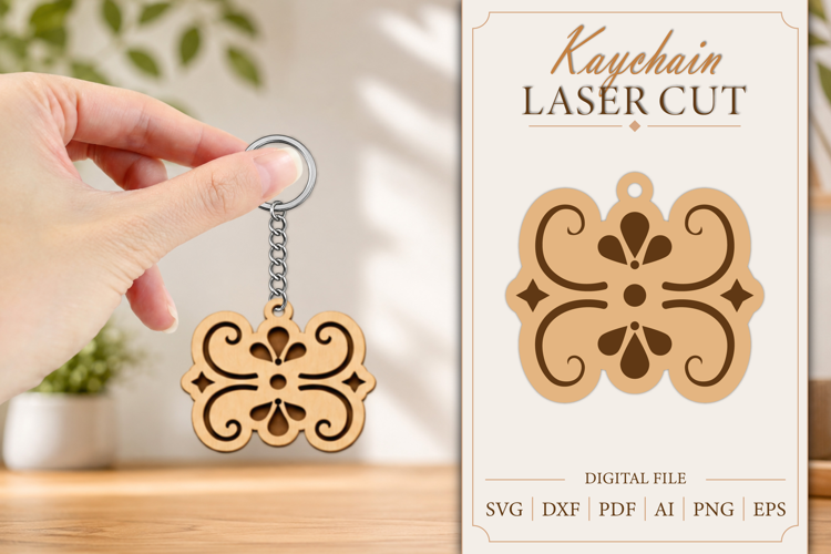 Keychain Laser Cut | Wooden Kaychain SVG