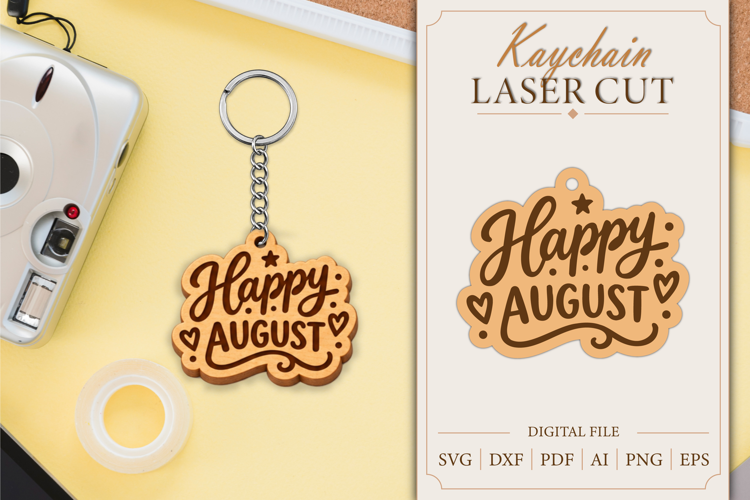 Keychain Birth Month Laser Cut | Wooden Kaychain SVG