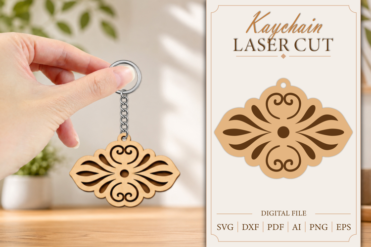 Keychain Laser Cut | Wooden Kaychain SVG