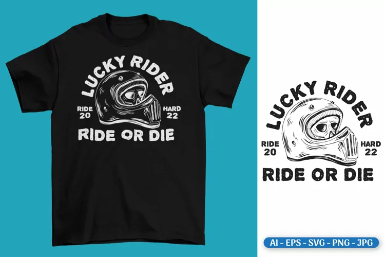 Lucky Rider Helm Retro T-Shirt