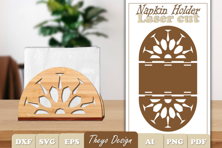 Wooden Napkin Holder Laser Cut | Mandala Napkin Holder SVG example image 1