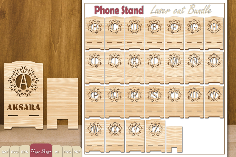 Alphabet Phone Stand LaserCut | Alphabet Phone Holder Bundle