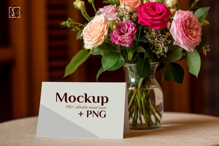 2 horizontal greeting card mockup variants