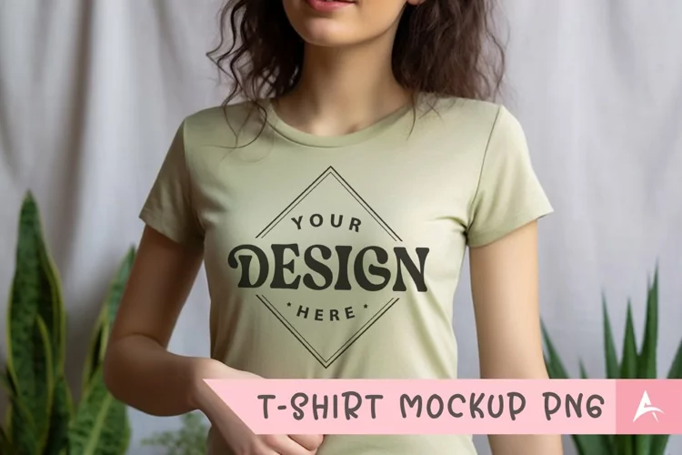 Bella Canvas 3001 light green color t-shirt mockup