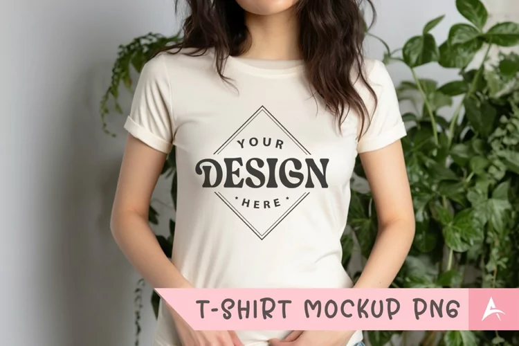 Bella Canvas 3001 cream color t-shirt mockup