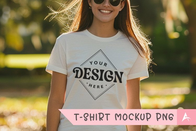 Gildan 5000 crewneck women white color t-shirt mockup