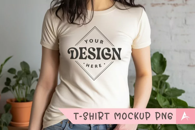 Bella Canvas 3001 cream color t-shirt mockup